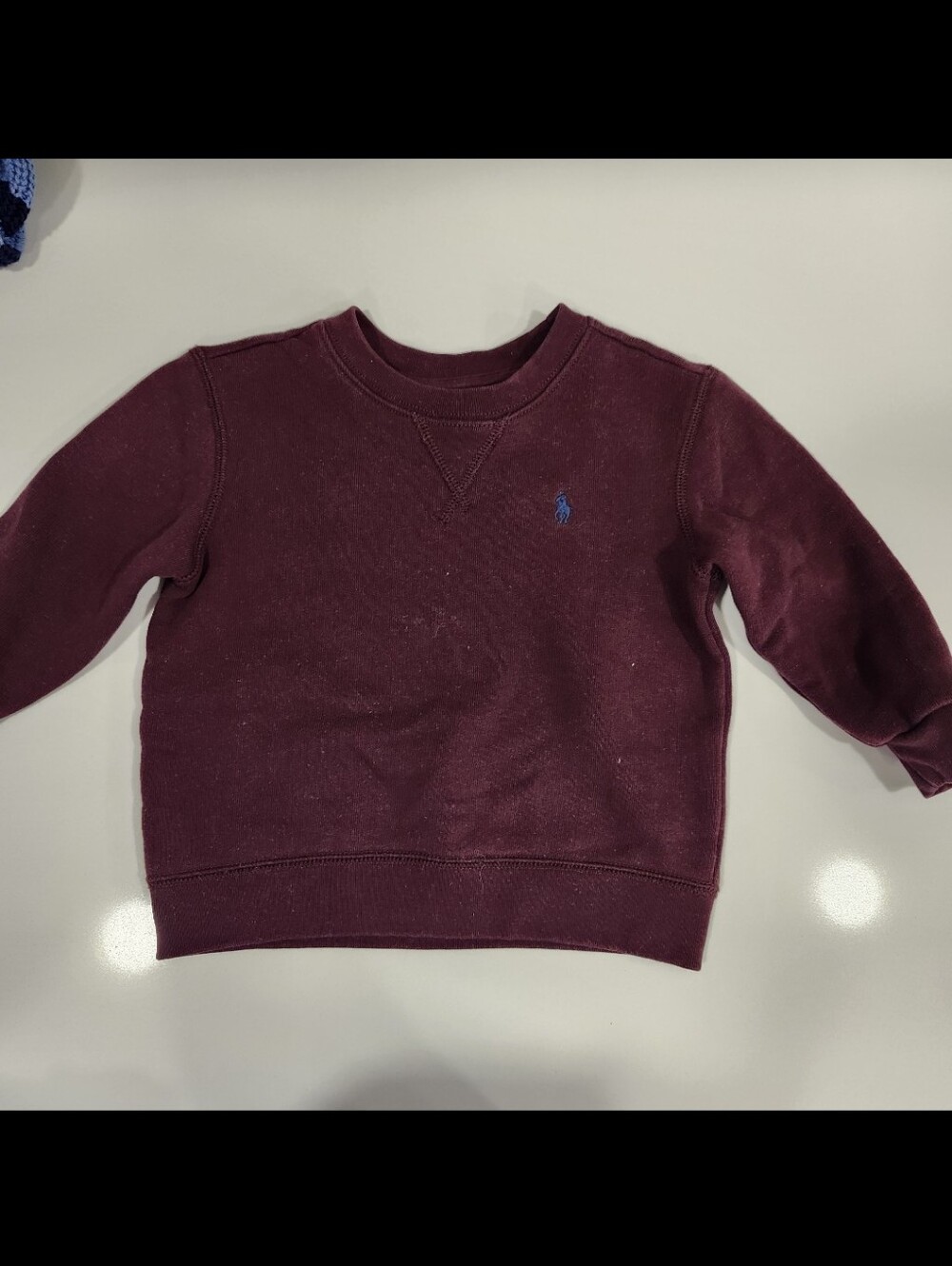 Polo Ralph Lauren Maroon Crewneck Sweatshirt with Blue Pony 18m